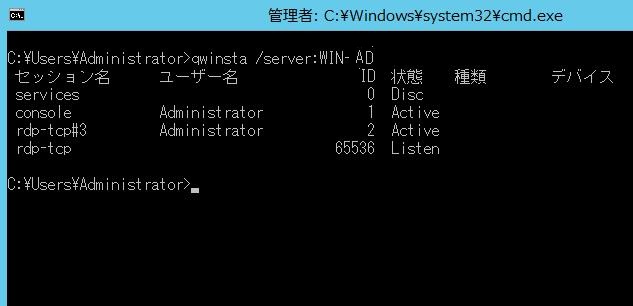 サーバーセッション確認 コマンド